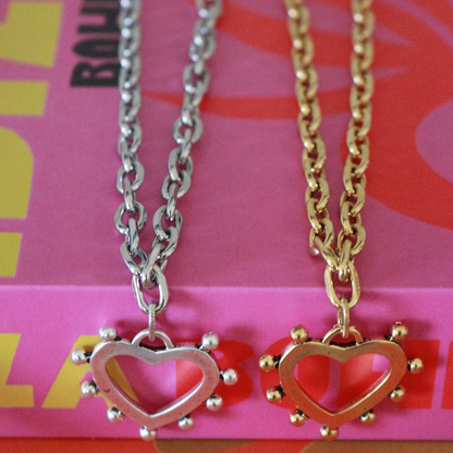 Dotted Heart Link Necklace ~ Deep South Originals