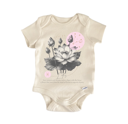 Pisces Floral Celestial Newborn Baby Onesie® Bodysuit
