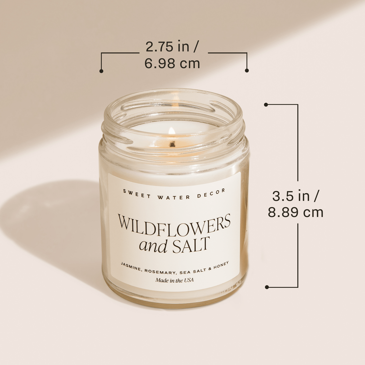 Cashmere and Vanilla Soy Patterned Candle - Clear Jar - 9 oz