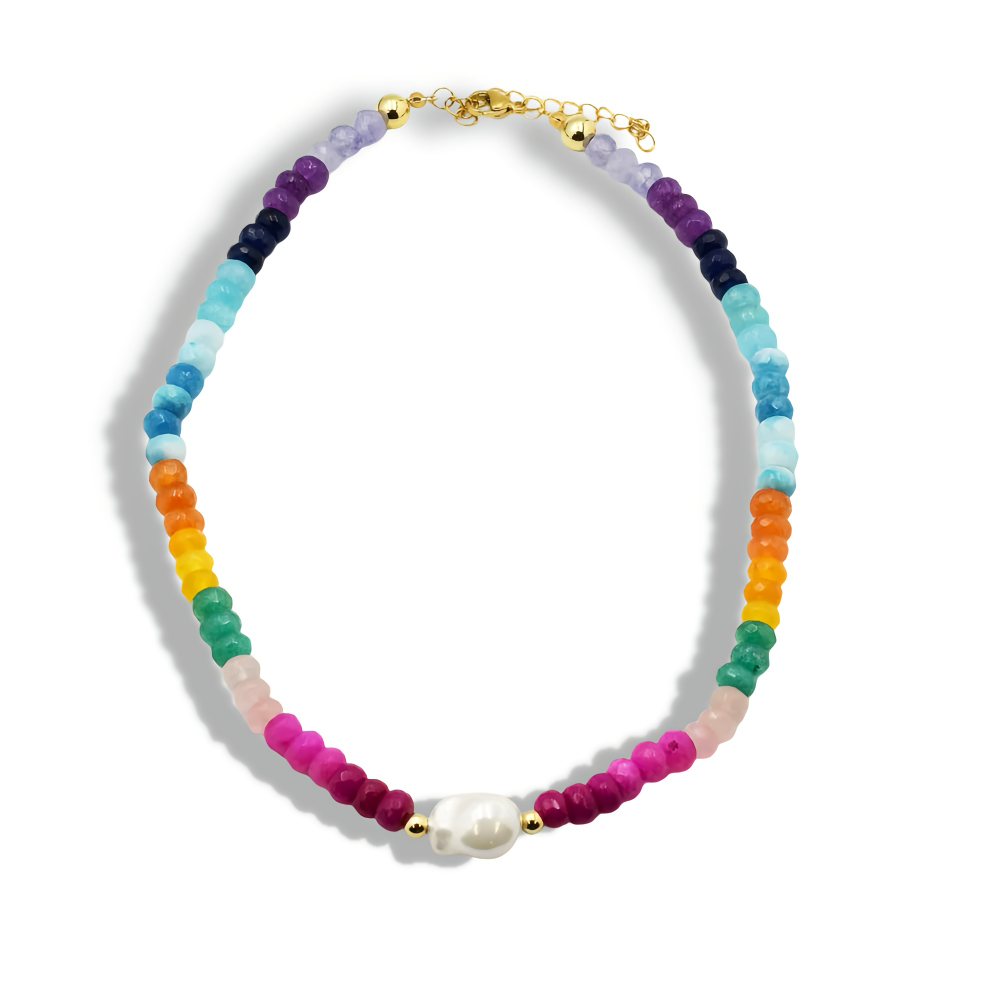 Colorful Gemstone with Pearl N41