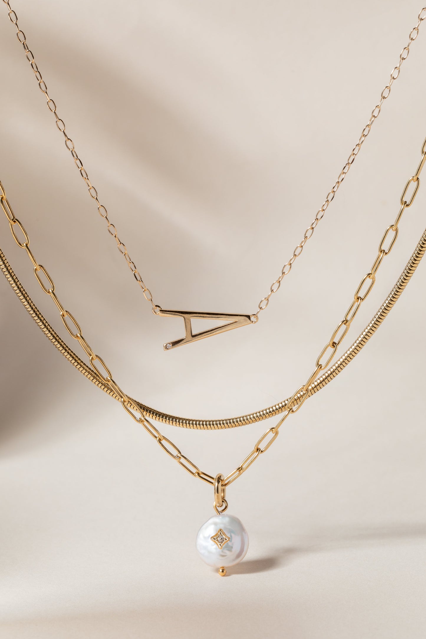 Initial A Precious Elongated Necklace