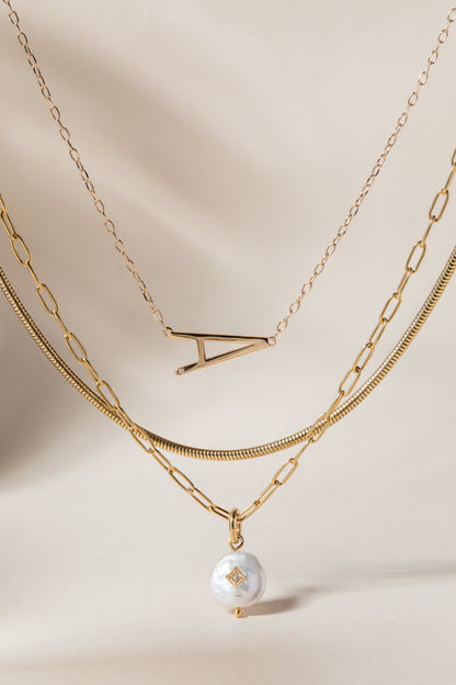 Initial A Precious Elongated Necklace