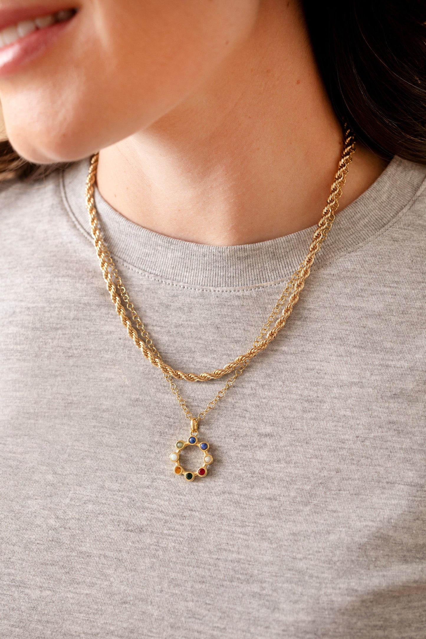 'I Love You' Hidden Message Acrostic Necklace