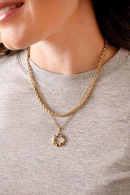 'I Love You' Hidden Message Acrostic Necklace