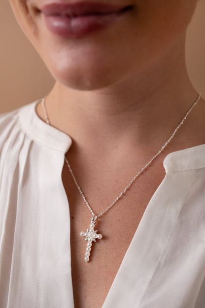 Divine Guides Cross Pendant Necklace