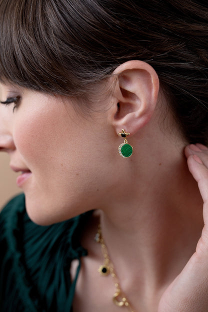 Malachite Drop Earrings