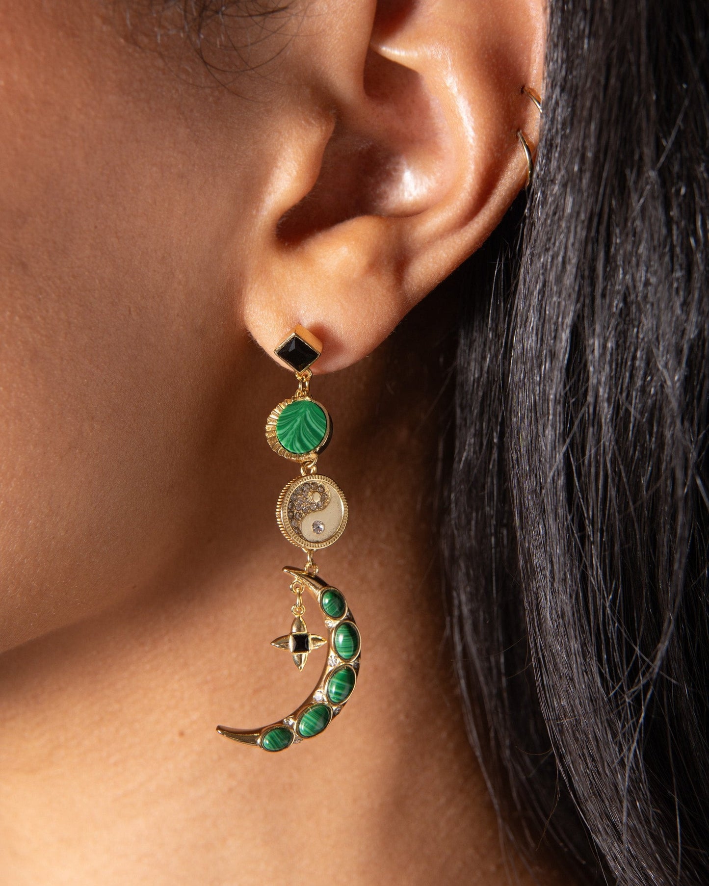 Malachite Charm Earrings
