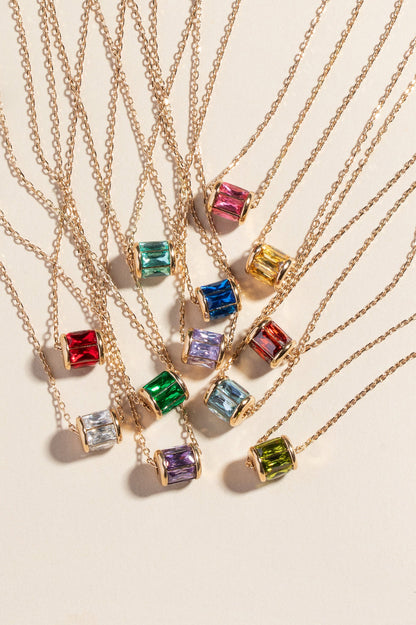 August Birthstone Precious Pendant Necklace