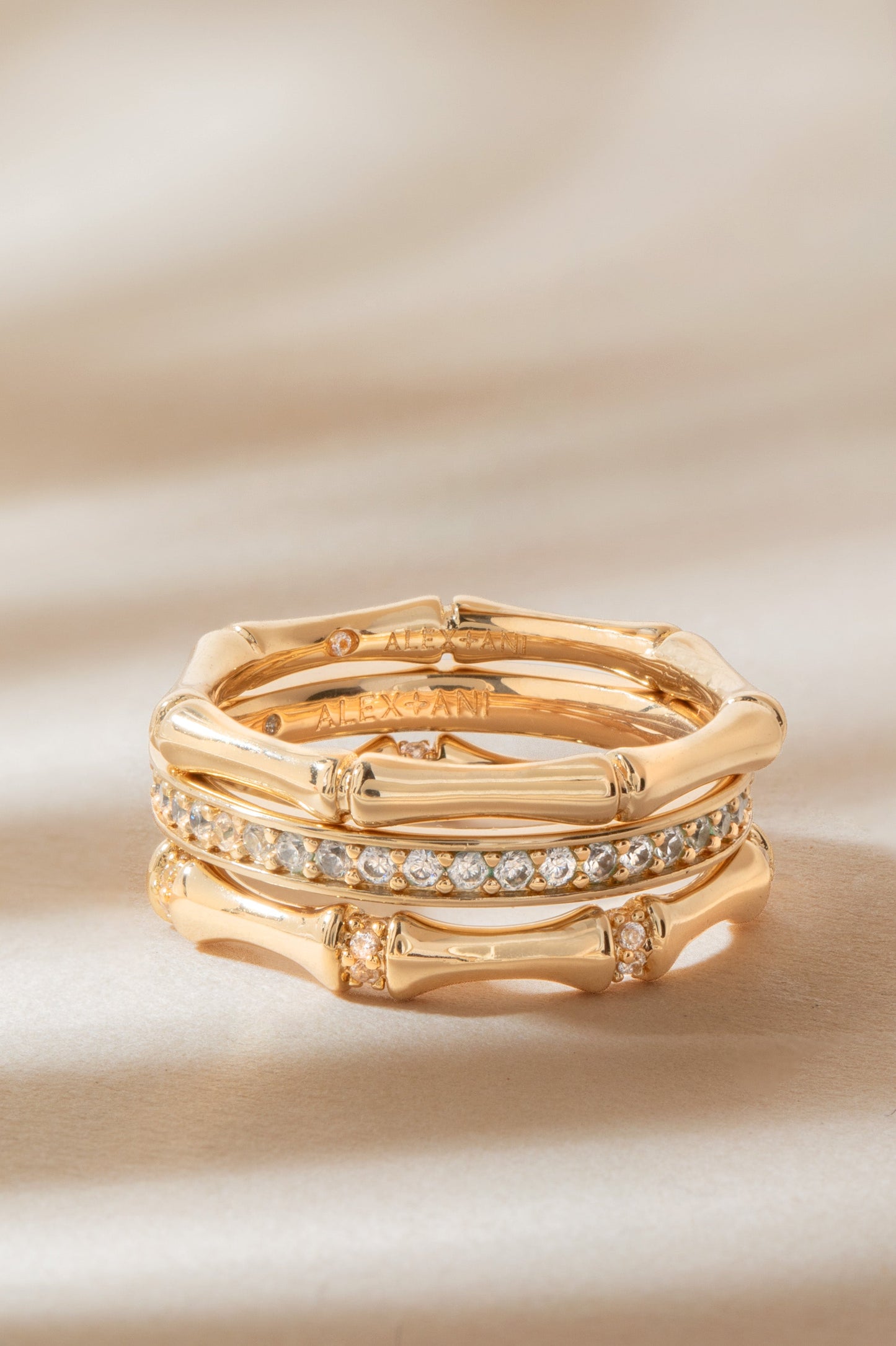 Bamboo Trio Ring Set