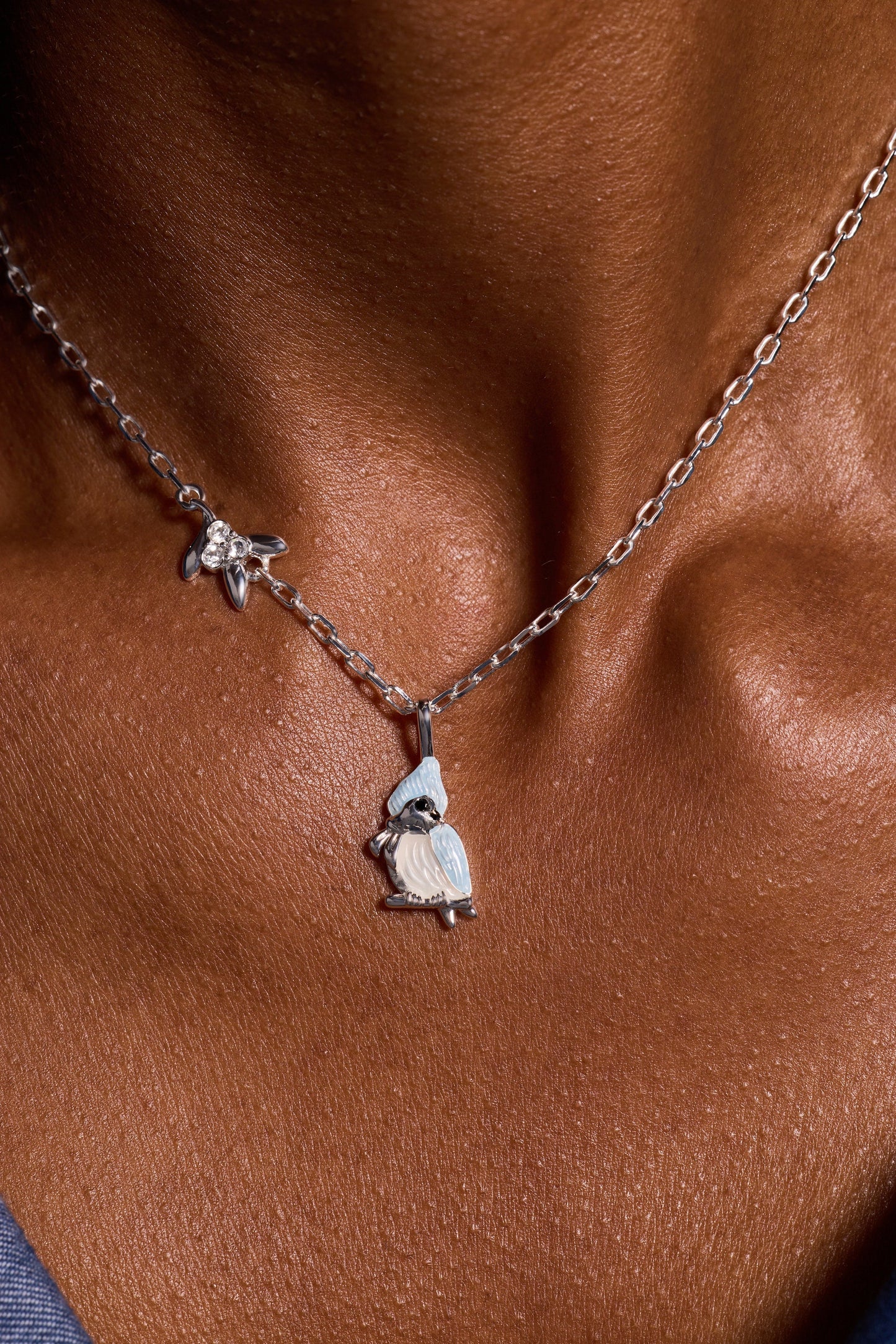 Tufted Titmouse Bird Pendant Necklace