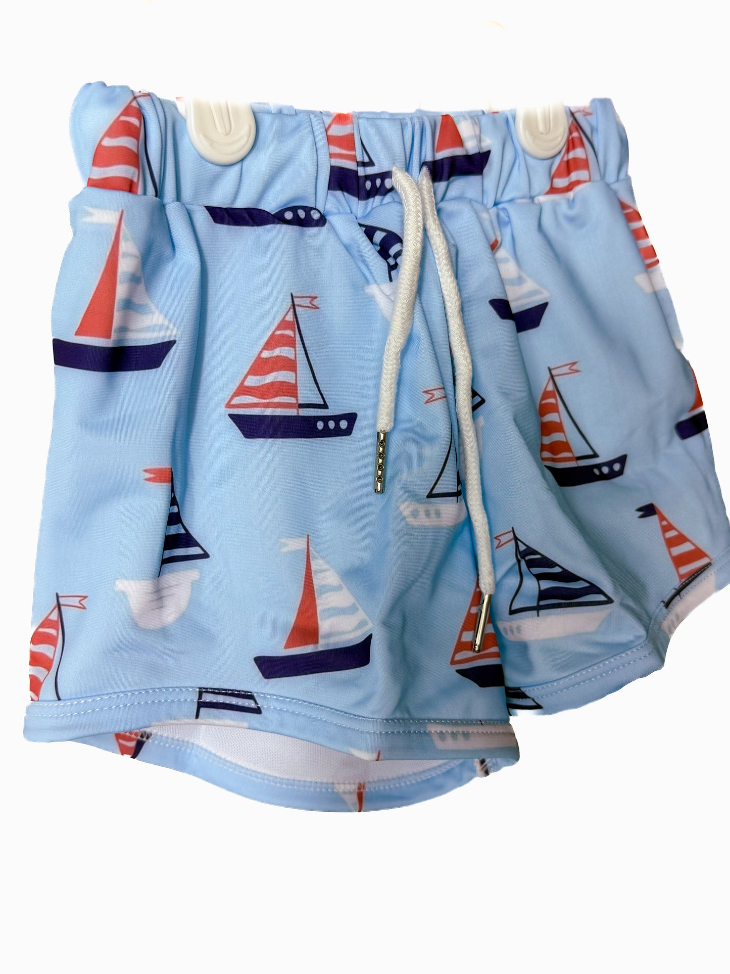 Blue Sailboat Swim Trunks