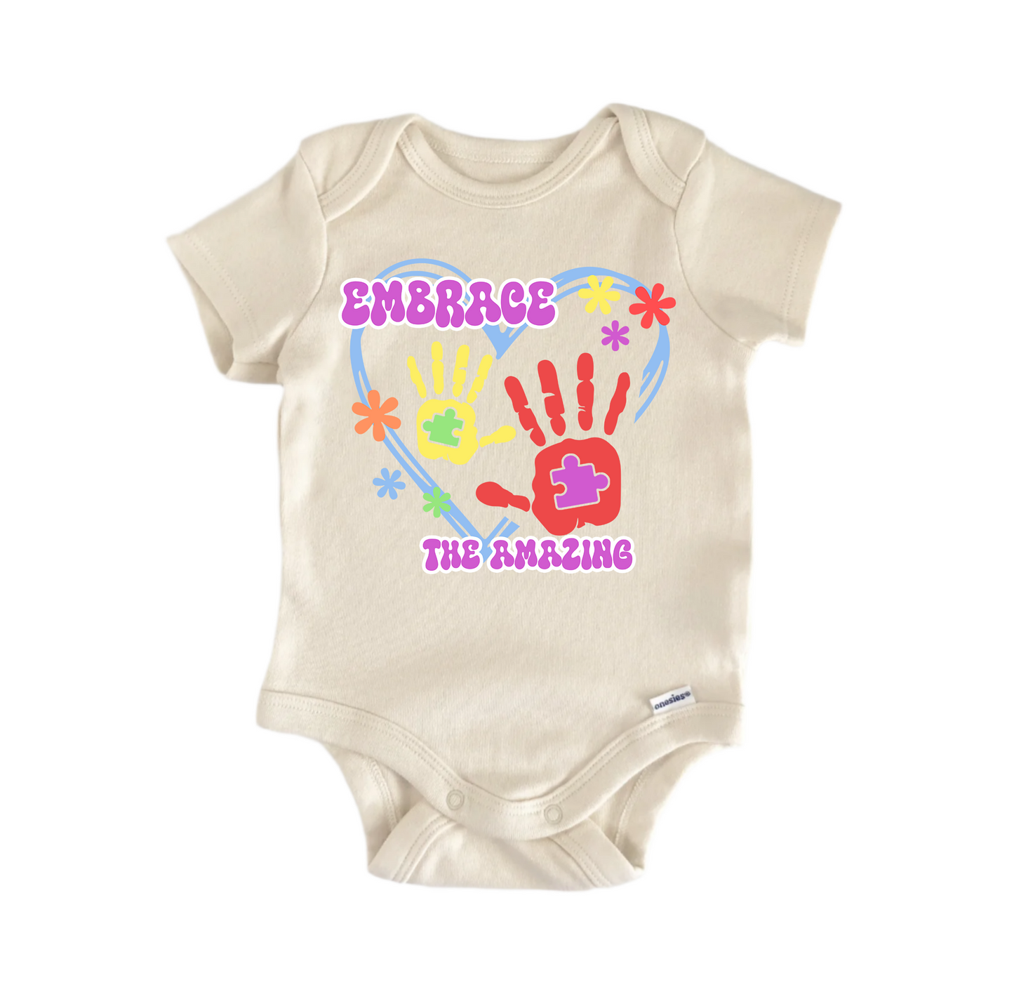 Autism Awareness Embrace Newborn Baby Onesie® Bodysuit