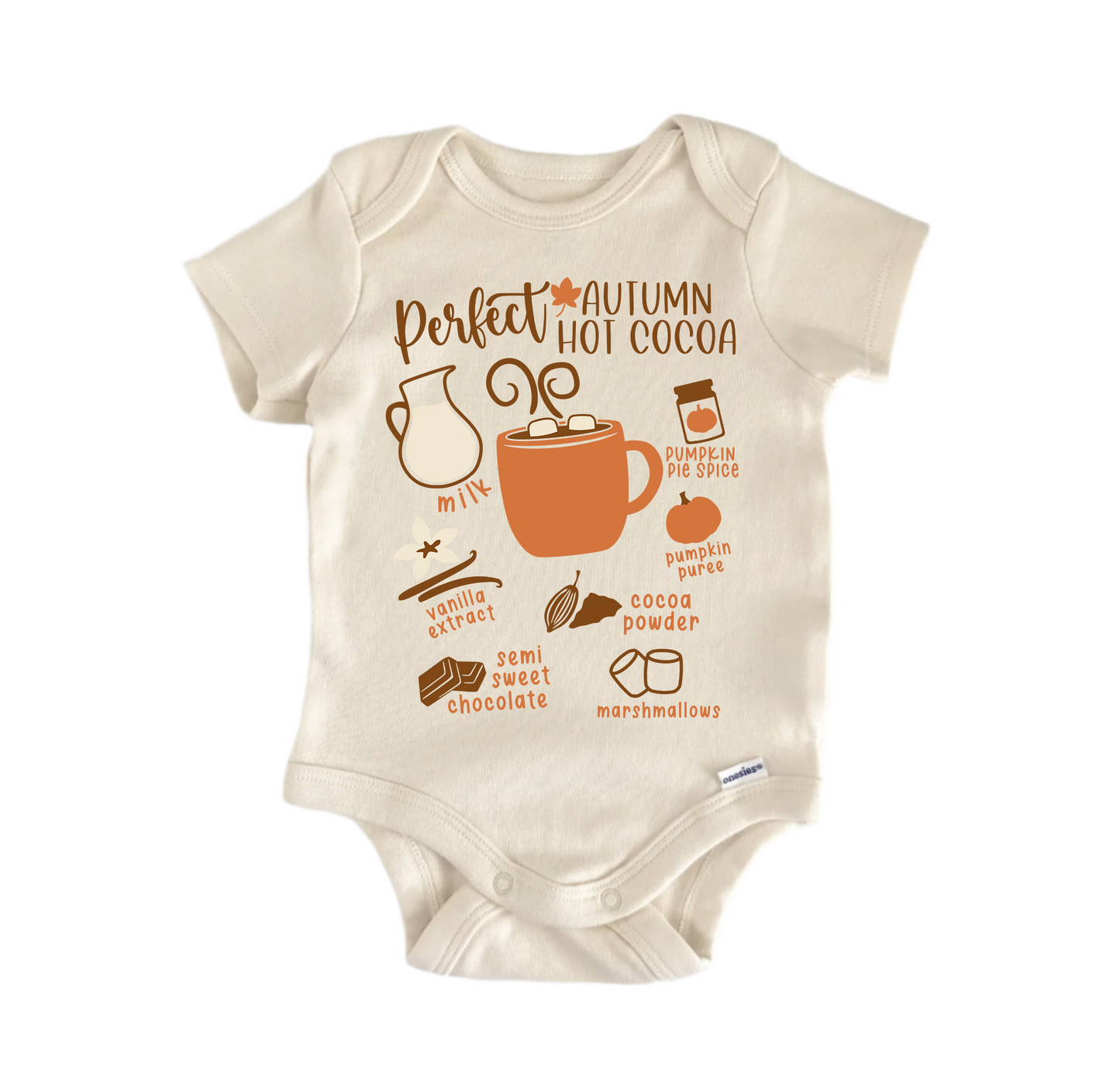 Autumn Hot Cocoa Recipe Newborn Baby Onesie® Bodysuit