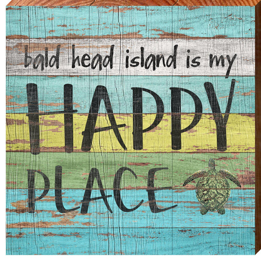 Bald Head Island is My Happy Place | Wall Art Print on Real Wood