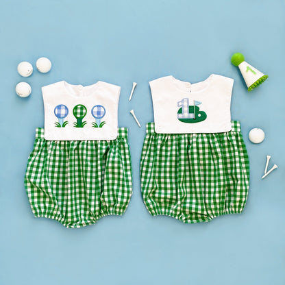 Baby Boy First Birthday Golf Outfit | Hole-In-One Reversible Golf Bubble
