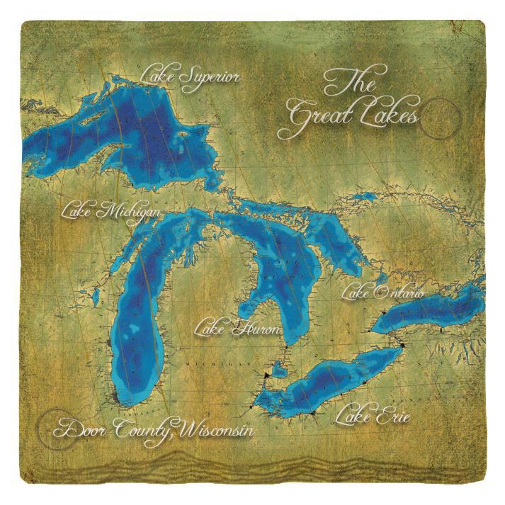 Great Lakes NOAA Map Coaster Set | BEA17