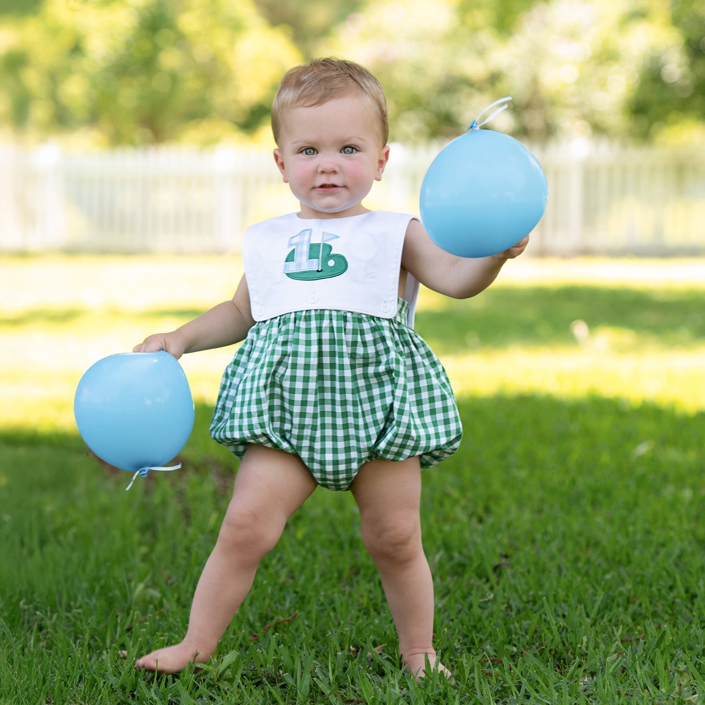 Baby Boy First Birthday Golf Outfit | Hole-In-One Reversible Golf Bubble