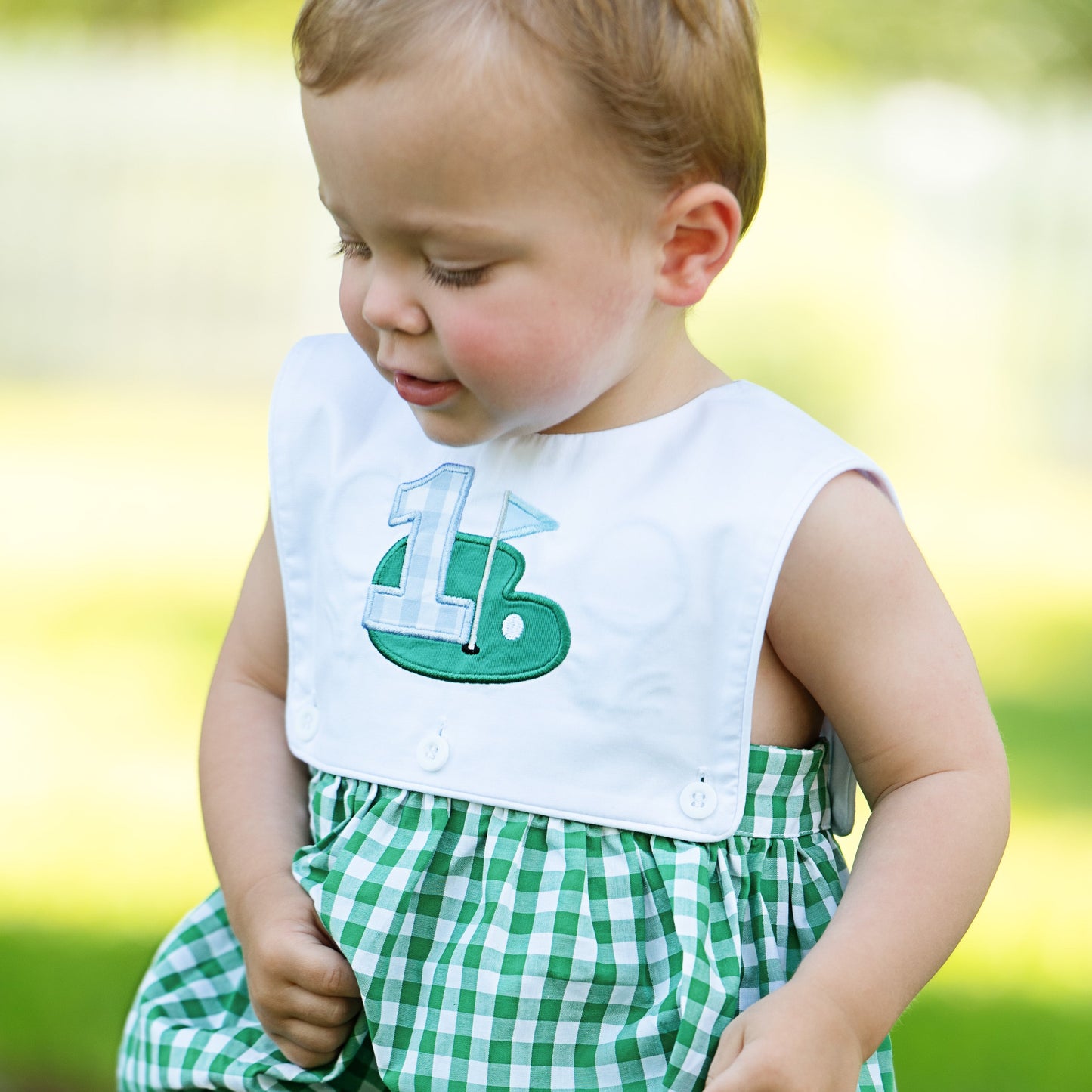 Baby Boy First Birthday Golf Outfit | Hole-In-One Reversible Golf Bubble