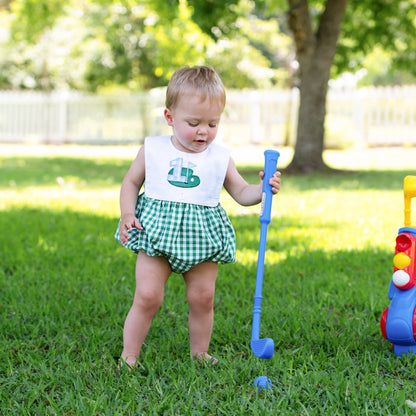 Baby Boy First Birthday Golf Outfit | Hole-In-One Reversible Golf Bubble