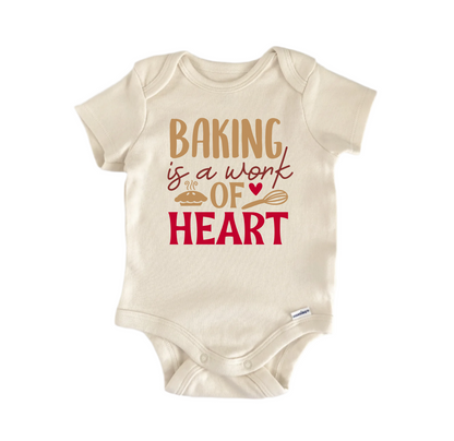 Baking Is Work Heart Newborn Baby Onesie® Bodysuit
