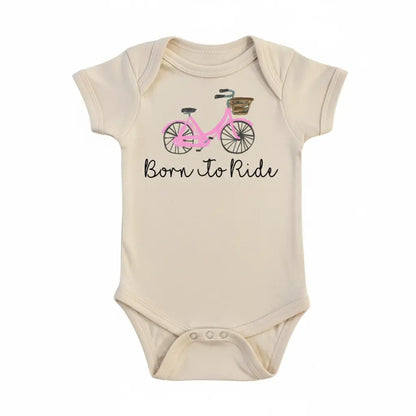 Bicycle Born Pink Newborn Baby Onesie® Bodysuit