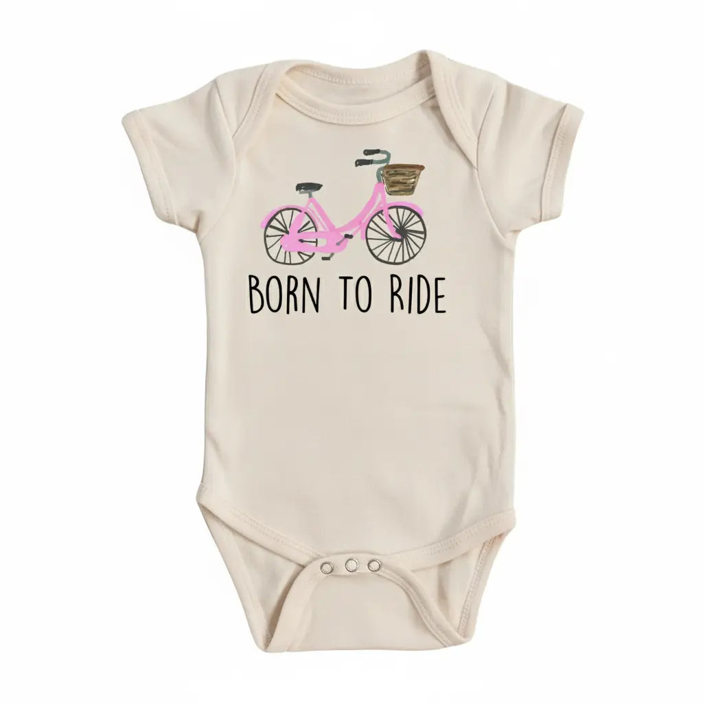 Bicycle Pink Born Newborn Baby Onesie® Bodysuit