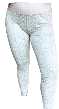 BIRDIE Floral Checkered Contrast Leggings