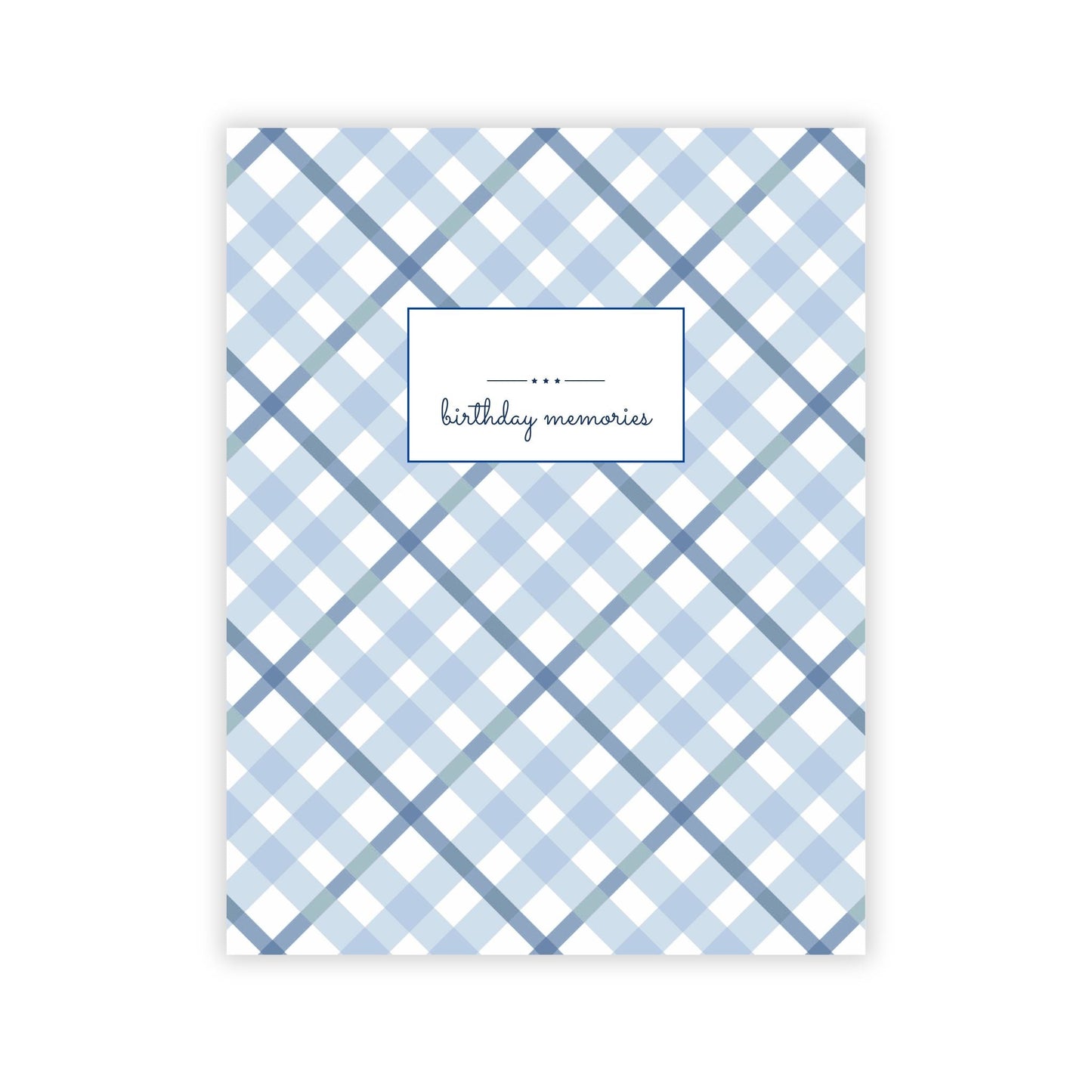 Birthday Memory Book- Coastal Plaid