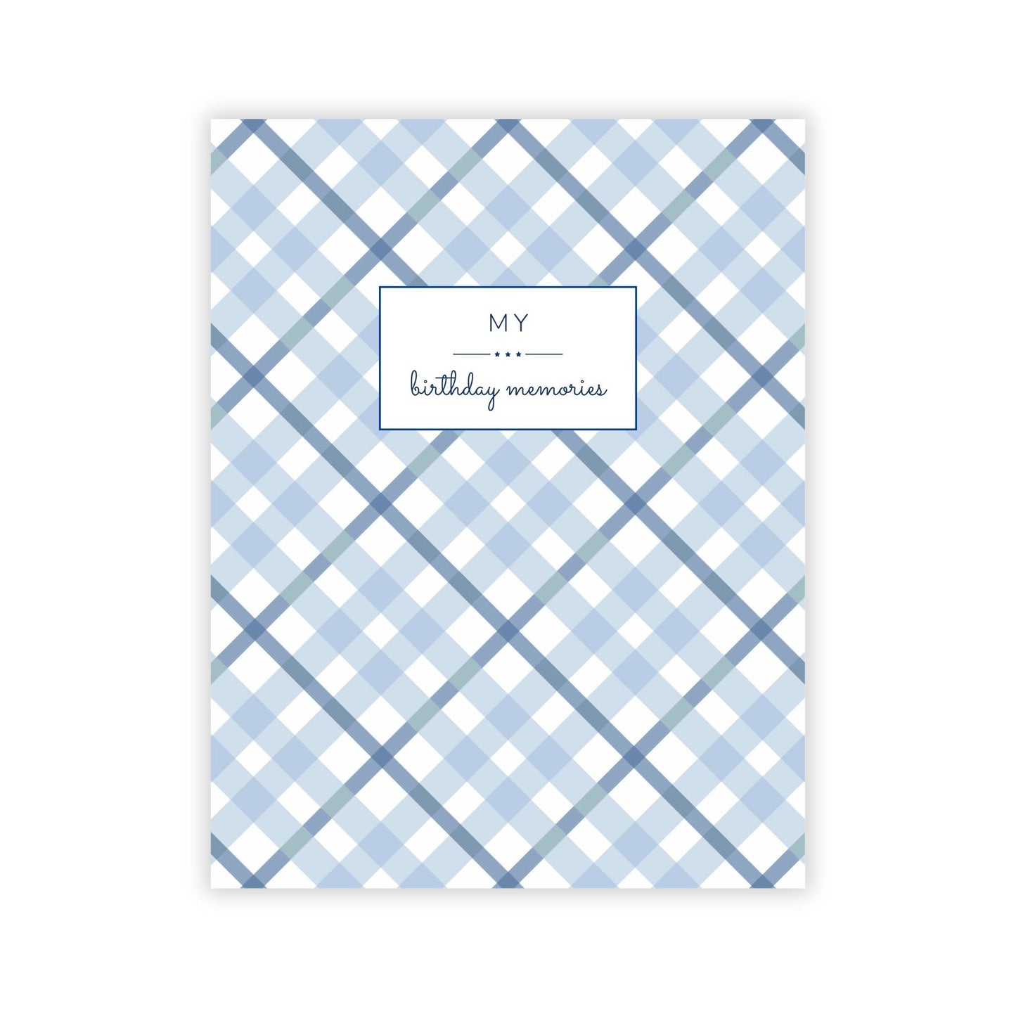 Birthday Memory Book- Coastal Plaid