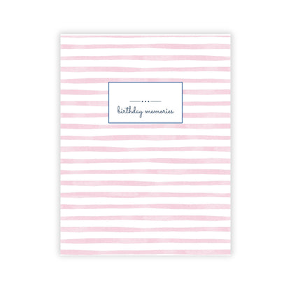 Birthday Memory Book- Blush Stripes