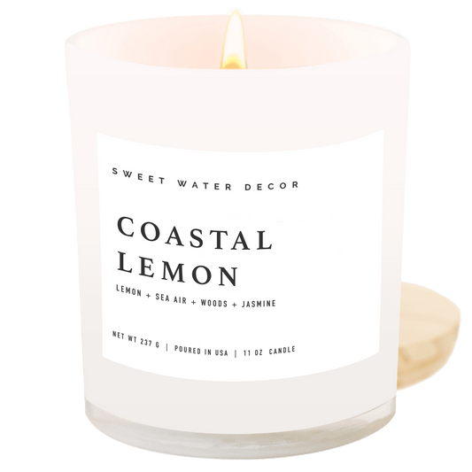 Coastal Lemon Soy Candle - White Jar - 11 oz