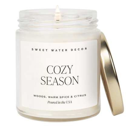 Cozy Season Soy Candle - Clear Jar - 9 oz
