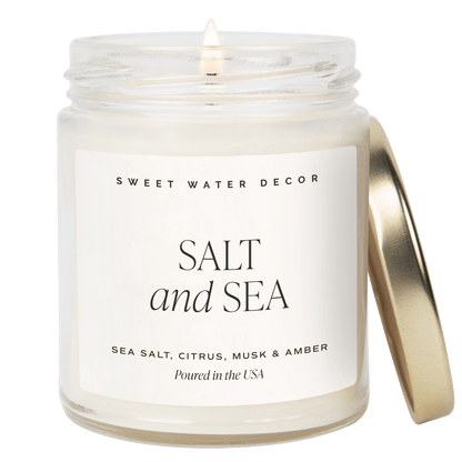 Salt and Sea Soy Candle - Clear Jar - 9 oz