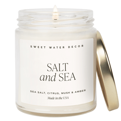 Salt and Sea Soy Candle - Clear Jar - 9 oz