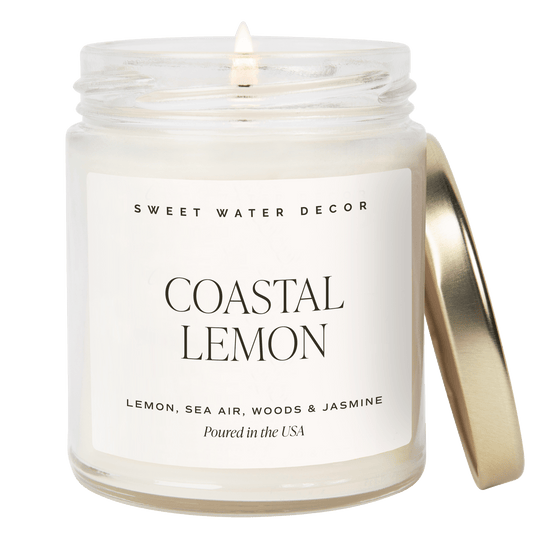 Coastal Lemon Soy Candle - Clear Jar - 9 oz