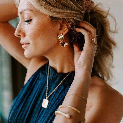 Luxe Leaf Foil Earrings