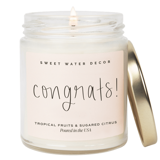 Congrats! Soy Candle - Clear Jar - 9 oz (Island AIr)
