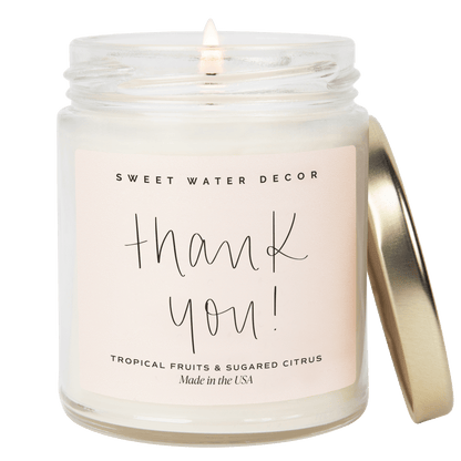 Thank You! Soy Candle - Clear Jar - 9 oz (Island Air)