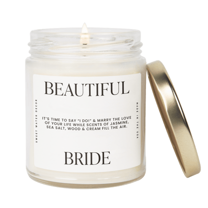 Beautiful Bride Soy Candle - Large Quote Label - 9 oz