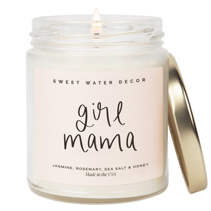 Girl Mama Soy Candle - Clear Jar - 9 oz (Wildflowers and Salt)
