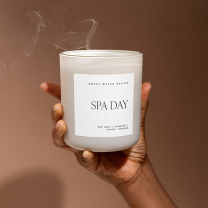 Spa Day Soy Candle - Tan Matte Jar - 15 oz