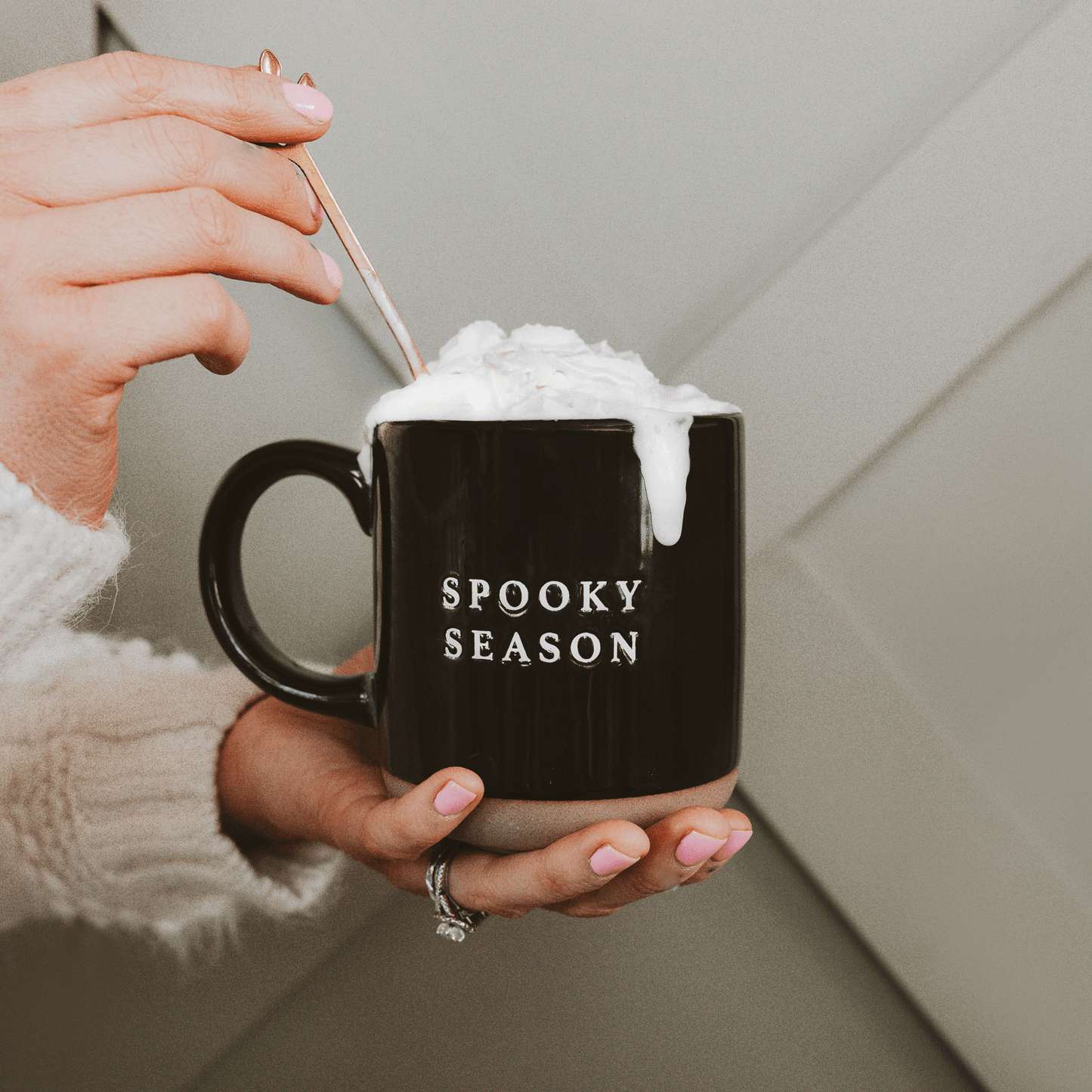 Spooky Season 14 oz Black Stoneware Coffee Mug
