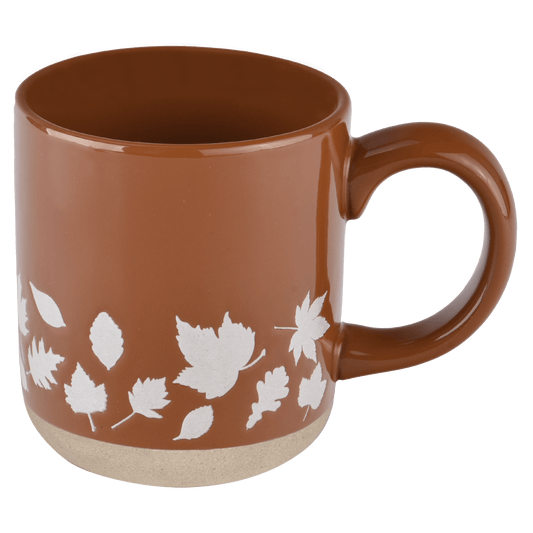 Fall Leaves 14oz. Orange Stoneware Coffee Mug