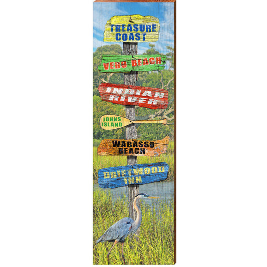 Treasure Coast Marsh Directional | Wall Art Print on Real Wood