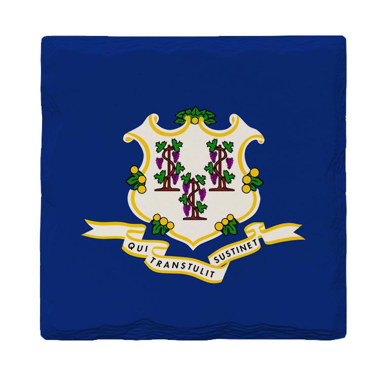 Connecticut State Flag |Drink Coaster Set