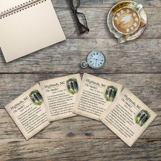 Highlands, North Carolina Definition |Drink Coaster Set