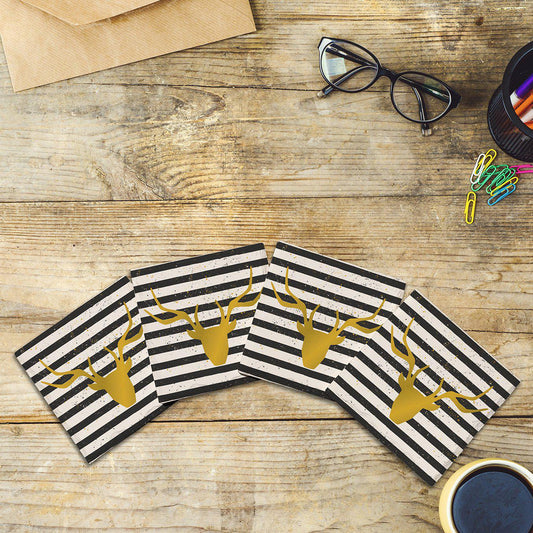 Golden Deer |Drink Coaster Set