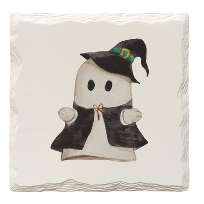 Halloween Watercolor Ghost | Drink Coaster Set