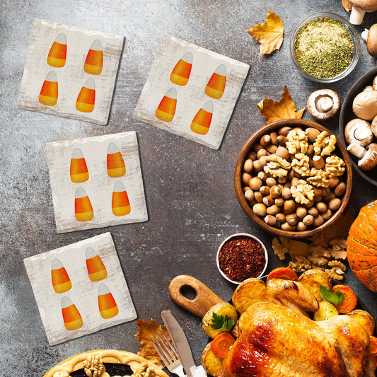 Halloween Watercolor Candy Corn | Drink Coaster Set