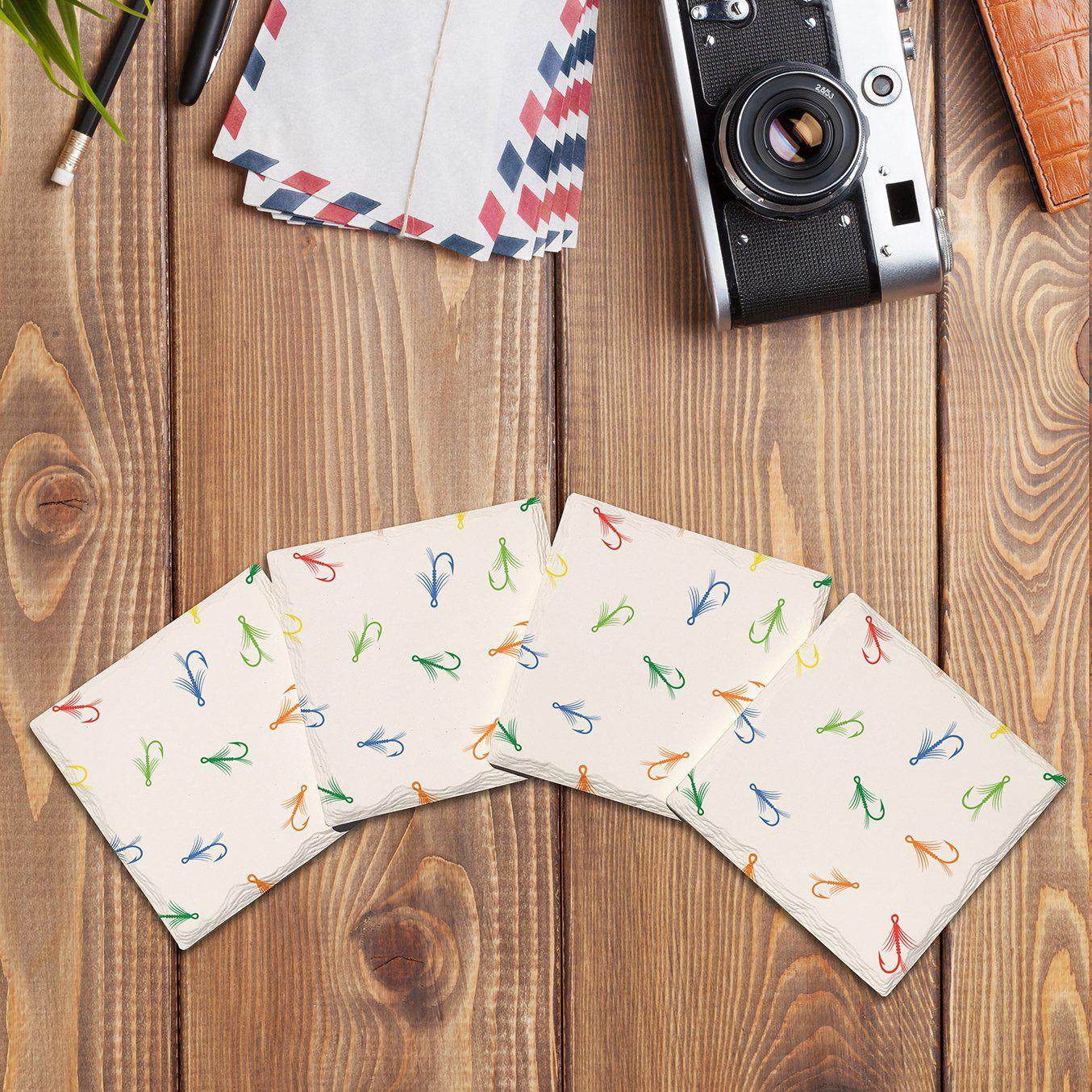 Colorful Fish Hooks |Drink Coaster Set